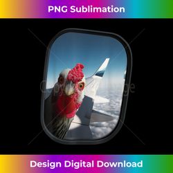 Funny Angry Chicken on a Plane Wing Duck Meme - Edgy Sublimation Digital File - Access the Spectrum of Sublimation Artistry