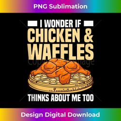 I Wonder If Chicken and Waffles Thinks About Me Too Tank Top - Deluxe PNG Sublimation Download - Reimagine Your Sublimation Pieces