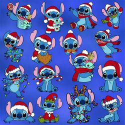 Stitch Christmas SVG PNG DXF Vector Clipart Layered Bundle Lilo and Stitch