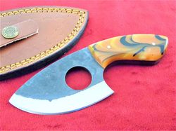 custom handmade Damascus steel hunting skinner knife resin handle gift for him groomsmen gift wedding anniversary gift