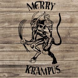 Retro Merry Krampus Horror Xmas SVG EPS DXF PNG