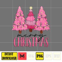 Retro Christmas Sublimation PNG, Christmas Png, Pink Santa png, Pink Christmas Png, Pink Christmas Sublimation (1)
