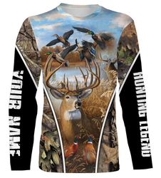 Hunting Legend Deer Pheasant Duck Hunting Custom Name 3D All Over Print Shirts &8211 Personalized Hunting Gifts Ttn06