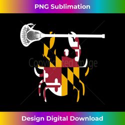 Maryland Crab Lacrosse Boys Stick LAX Sister Brother Long Sleeve - Contemporary PNG Sublimation Design - Infuse Everyday with a Celebratory Spirit