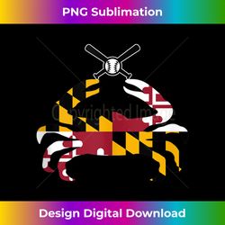 Maryland State Flag Blue Crab Pride with baseball Tank Top - Innovative PNG Sublimation Design - Customize with Flair