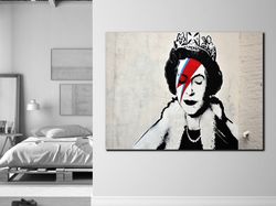 Banksy God Save the Queen Paintings on Canvas,Banksy The Queen Canvas Wall Art,Street Art Print,Modern Wall Art,Home Dec