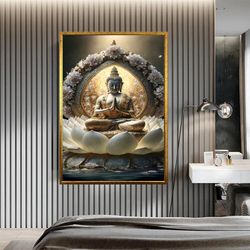 Buddha Canvas, Print, Wall Art Canvas Design, Ready To Hang Decoration, Buddha Print Wall Art,Asian Wall Art,Buddha Wall