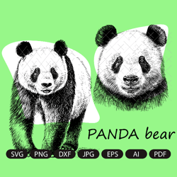 Panda Svg, Panda Clipart, Panda Png, Panda Head, Panda face svg , Panda Silhouette, Animals Silhouette
