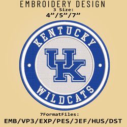 NCAA Logo Kentucky Wildcats, Embroidery design, Embroidery Files, NCAA Kentucky Wildcats, Machine Embroidery Pattern