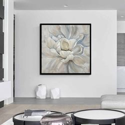 white leaf flower canvas print art, new generation canvas print art, flower canvas wall decor, gift home decor canvas pr