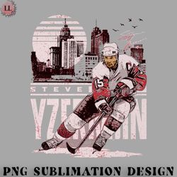 Hockey PNG Steve Yzerman Detroit City Skyline