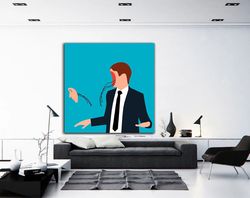 faceless man canvas wall art, man in suit canvas wall art, surreal man canvas print art, ready to hang canvas wall decor