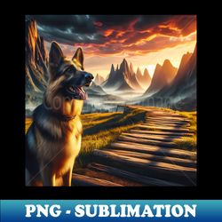 Faithful Watcher in Golden Sunrise - Modern Sublimation PNG File - Unleash Your Creativity