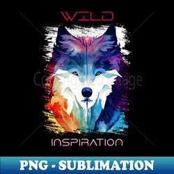 Wolf Wild Nature Animal Colors Art Painting - Stylish Sublimation Digital Download - Enhance Your Apparel with Stunning Detail