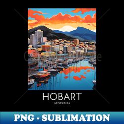 A Pop Art Travel Print of Hobart - Australia - Elegant Sublimation PNG Download - Vibrant and Eye-Catching Typography