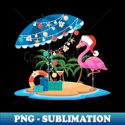 Funny Pink Flamingo Merry And Bright Christmas Lights Xmas - PNG Transparent Digital Download File for Sublimation - Unleash Your Creativity