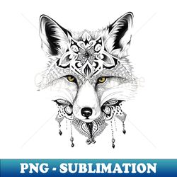 Fox Wild Animal Nature Illustration Art Tattoo - Elegant Sublimation PNG Download - Defying the Norms
