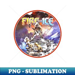 Fire and Ice Black Print - Elegant Sublimation PNG Download - Perfect for Creative Projects