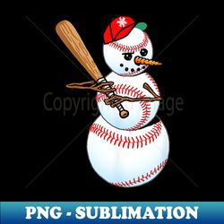 baseball snowman funny snowman baseball winter - creative sublimation png download - boost your success with this inspirational png download