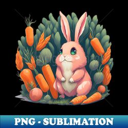 watercolor carrot rabbit illustration sticker - Modern Sublimation PNG File - Perfect for Sublimation Mastery