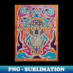 Tribal Skull 1 Original - High-Resolution PNG Sublimation File - Instantly Transform Your Sublimation Projects