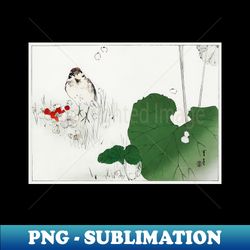 Eurasian tree sparrow illustration by Watanabe Seitei - Instant Sublimation Digital Download - Perfect for Sublimation Mastery
