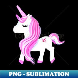 cute pink unicorn with girly style - PNG Transparent Sublimation File - Perfect for Sublimation Art