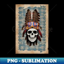 Skull on Parchment - Exclusive PNG Sublimation Download - Unlock Vibrant Sublimation Designs