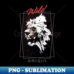 Lion Wild Nature Free Spirit Art Brush Painting - PNG Sublimation Digital Download - Capture Imagination with Every Detail