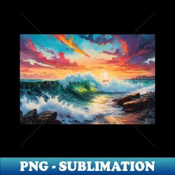 Stunning Sunset Coastal Wave - Exclusive Sublimation Digital File - Bring Your Designs to Life
