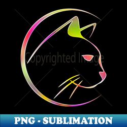 Cat Pet Domestic Life Chrome Graphic - PNG Transparent Sublimation Design - Unlock Vibrant Sublimation Designs