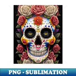 Sugar Skull Art - Colorful Traditional - Digital Sublimation Download File - Enhance Your Apparel with Stunning Detail