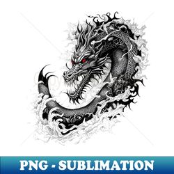 Dragon Fantasy Wild Animal Illustration Art Tattoo - Exclusive Sublimation Digital File - Boost Your Success with this Inspirational PNG Download