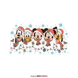 Disney Friends Christmas Lights SVG