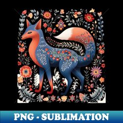 a blue fox scandinavian art style - trendy sublimation digital download - add a festive touch to every day