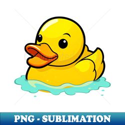 Rubber Duck Swimming in Water - Modern Sublimation PNG File - Bring Your Designs to Life