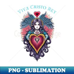 Viva Cristo Rey Sacred Heart Roman Catholic - Digital Sublimation Download File - Stunning Sublimation Graphics