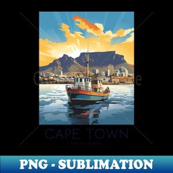A Pop Art Travel Print of Cape Town - South Africa - PNG Transparent Digital Download File for Sublimation - Create with Confidence