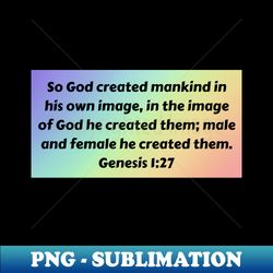 Bible Verse Genesis 127 - Sublimation-Ready PNG File - Bring Your Designs to Life