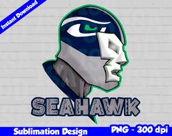 Seahawks Png, Football mascot, seahawk t-shirt design PNG for sublimation, mexican wrestler style
