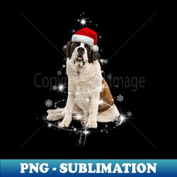 Funny St Bernard Santa Merry Christmas Tree Xmas Costume - PNG Transparent Sublimation File - Instantly Transform Your Sublimation Projects
