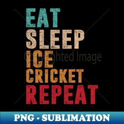 Eat Sleep Ice cricket Repeat - Retro PNG Sublimation Digital Download - Instantly Transform Your Sublimation Projects