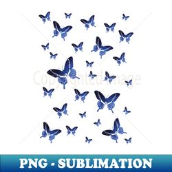 blue galaxy butterfly pattern - vintage sublimation png download - capture imagination with every detail