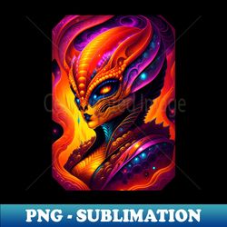 Retro Alien Sci-Fi - Extraterrestrial Odyssey - PNG Transparent Sublimation Design - Bold & Eye-catching