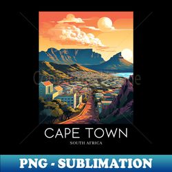 A Pop Art Travel Print of Cape Town - South Africa - Retro PNG Sublimation Digital Download - Create with Confidence