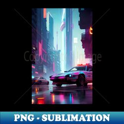 Abstract Cyberpunk City - PNG Transparent Sublimation Design - Instantly Transform Your Sublimation Projects