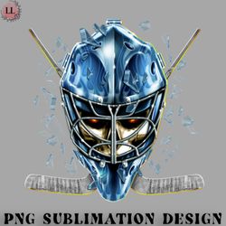 hockey png airbrushed hockey mask with exploding ice with skull