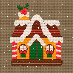 merry christmas cross stitch pattern pdf gingerbread house by crossstitchart instant download
