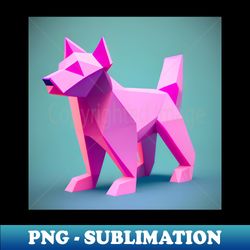 cute low poly geometric puppy in pink - Signature Sublimation PNG File - Revolutionize Your Designs