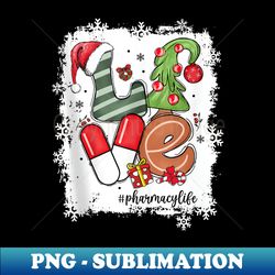 LOVE Pill Santa Hat Pharmacy Life Pharmacist Christmas - Exclusive Sublimation Digital File - Perfect for Sublimation Mastery